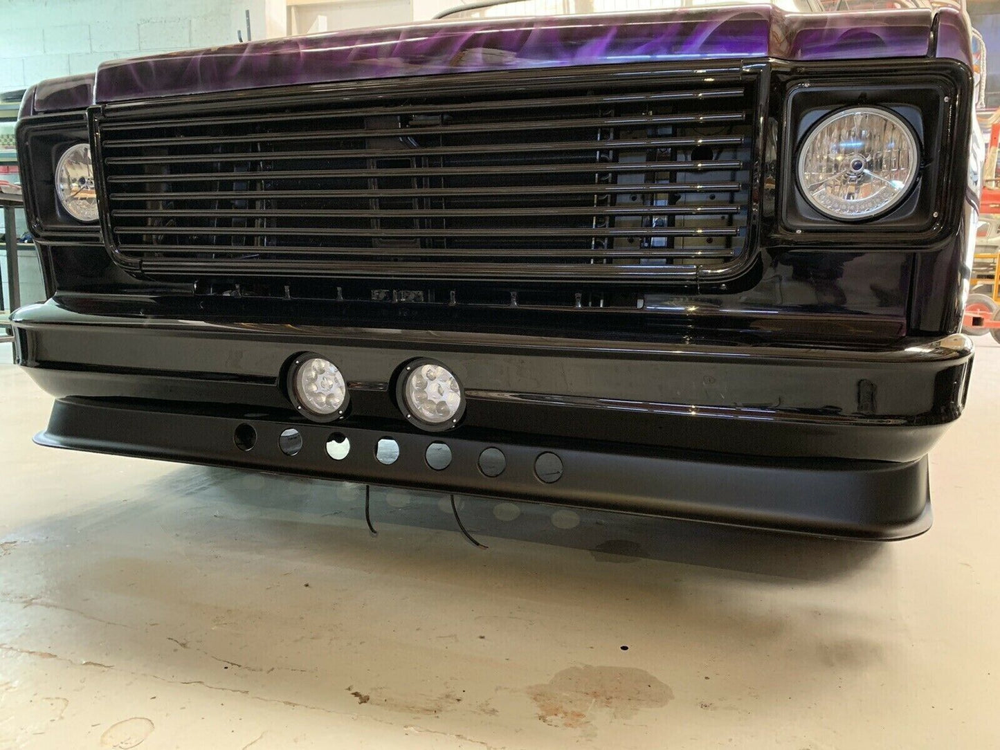 Chevrolet / GMC pick up truck front bumper w/ custom fog lamps, fits year 1973 1980 - [item B6]