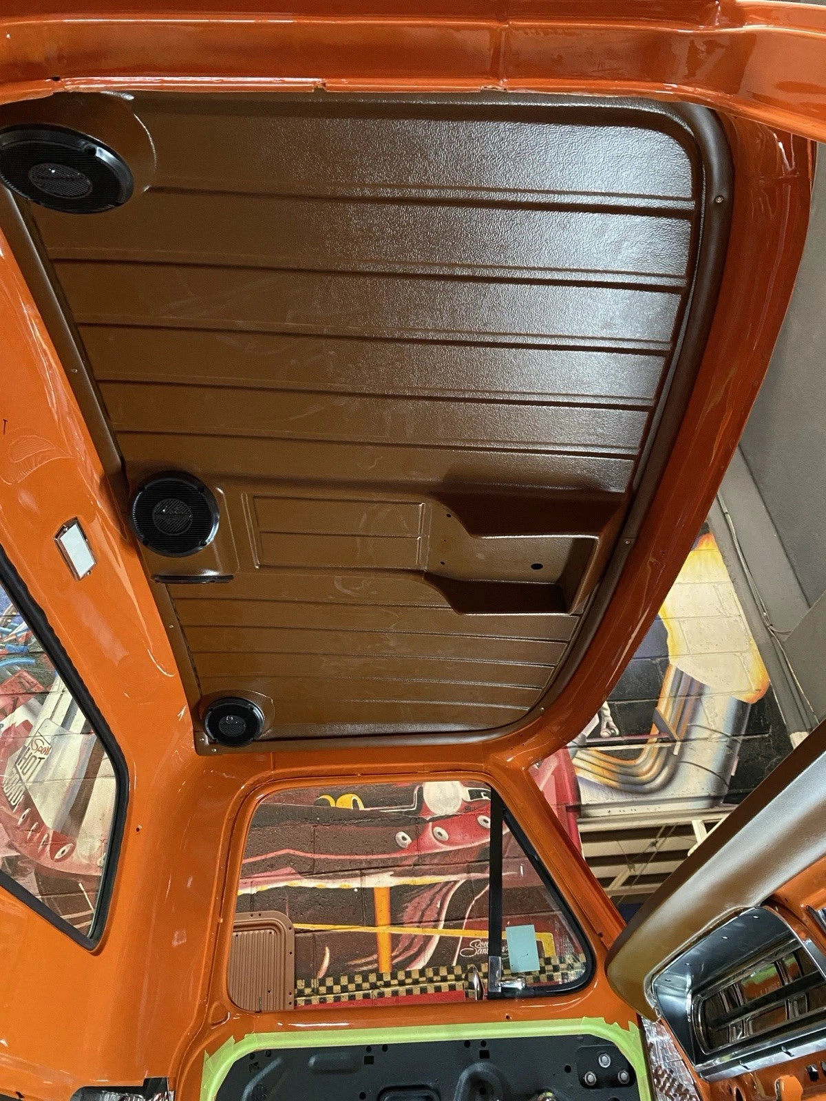 1967-1972 Ford pickup custom headliner Fiberglass F100, speaker, sun visor