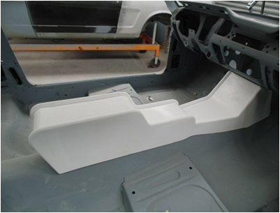 Mustang center console - universal, restomod, pro-touting GT fits year 1967 [Item D10]